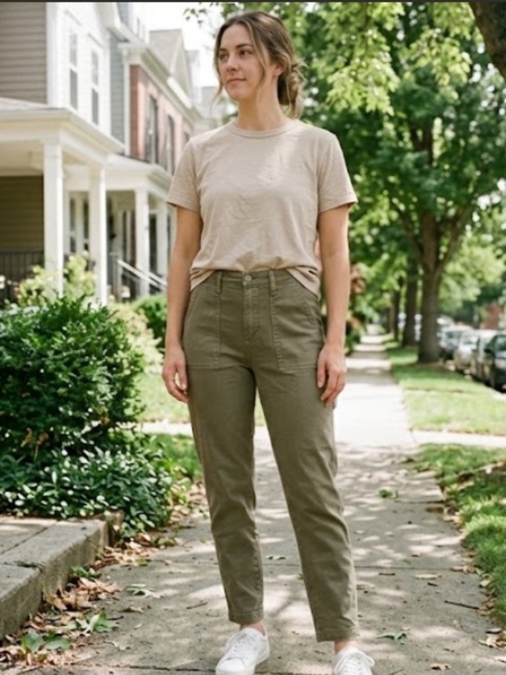Judy Blue Olive Utility Cargo Jeans High Rise Cropped Carpenter 7/28 JB88193
B